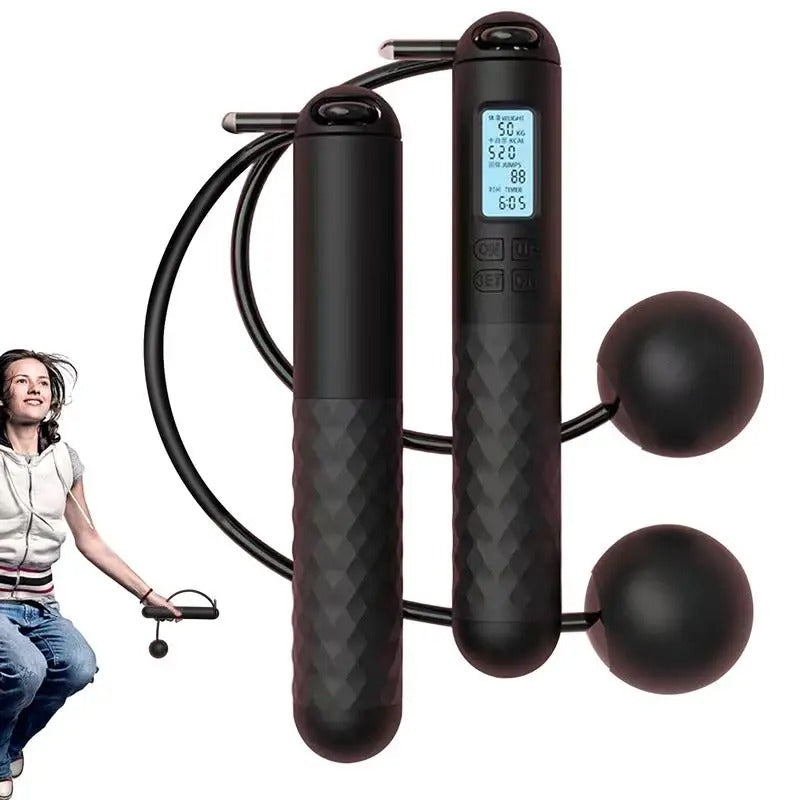 Indoor Ropeless Jump Rope | Weighted Home Gym Fitness Tracker