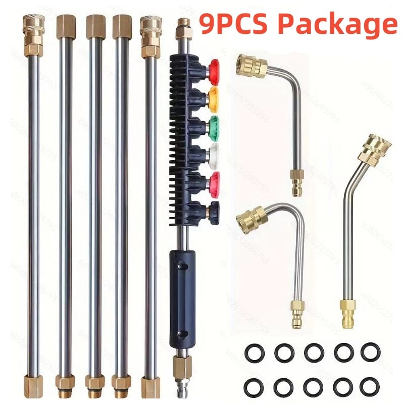 Telescoping High-Pressure Washer Wand Set – Extendable Gutter, Roof & Wall Cleaning Lance with Nozzles