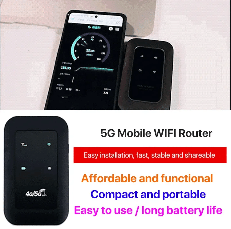 Portable 5G Mobile WiFi Router – Fast Unlocked Pocket Hotspot for Travel, Home & Remote Work