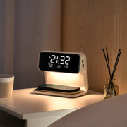 3-in-1 Bedside Lamp with Wireless Charger & LED Alarm Clock – Touch Dimmable Nightstand Light