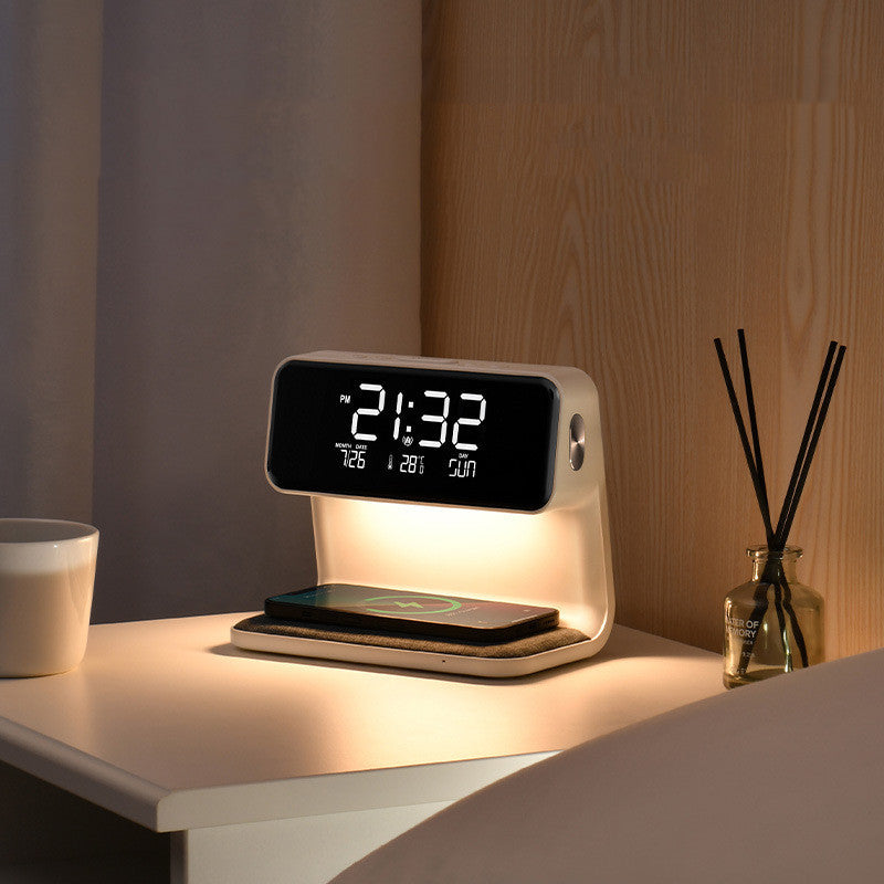 3-in-1 Bedside Lamp with Wireless Charger & LED Alarm Clock – Touch Dimmable Nightstand Light