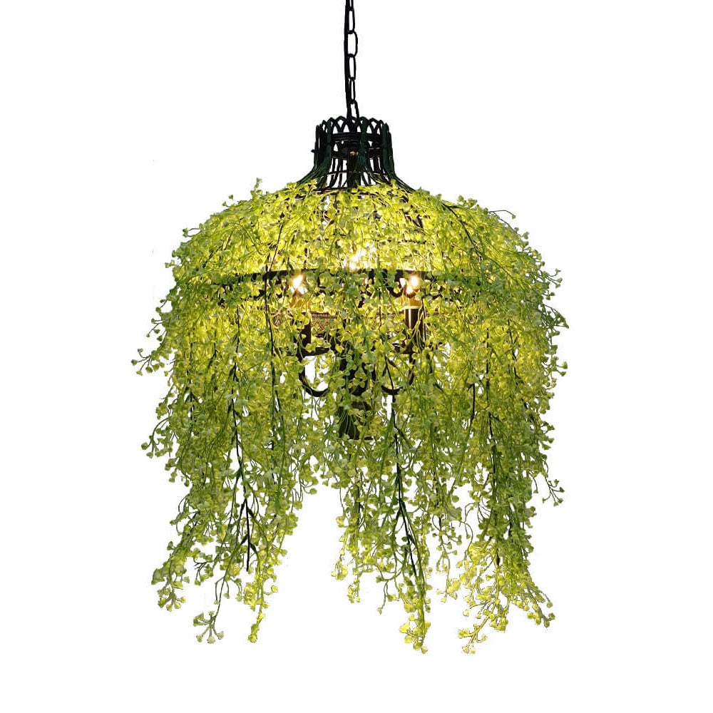 Modern Hanging Plant Chandelier and Pendant Light with Greenery Design