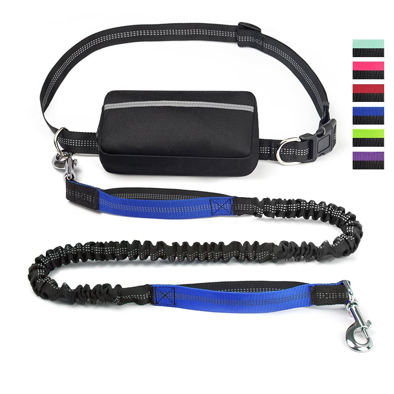 Hands-Free Dog Leash with Shock-Absorbing Bungee – Reflective Waist Leash for Running, Walking & Hiking