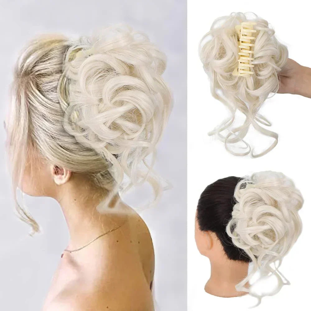 Voluminous Clip In Curly Hair Bun Extension for a Natural Look