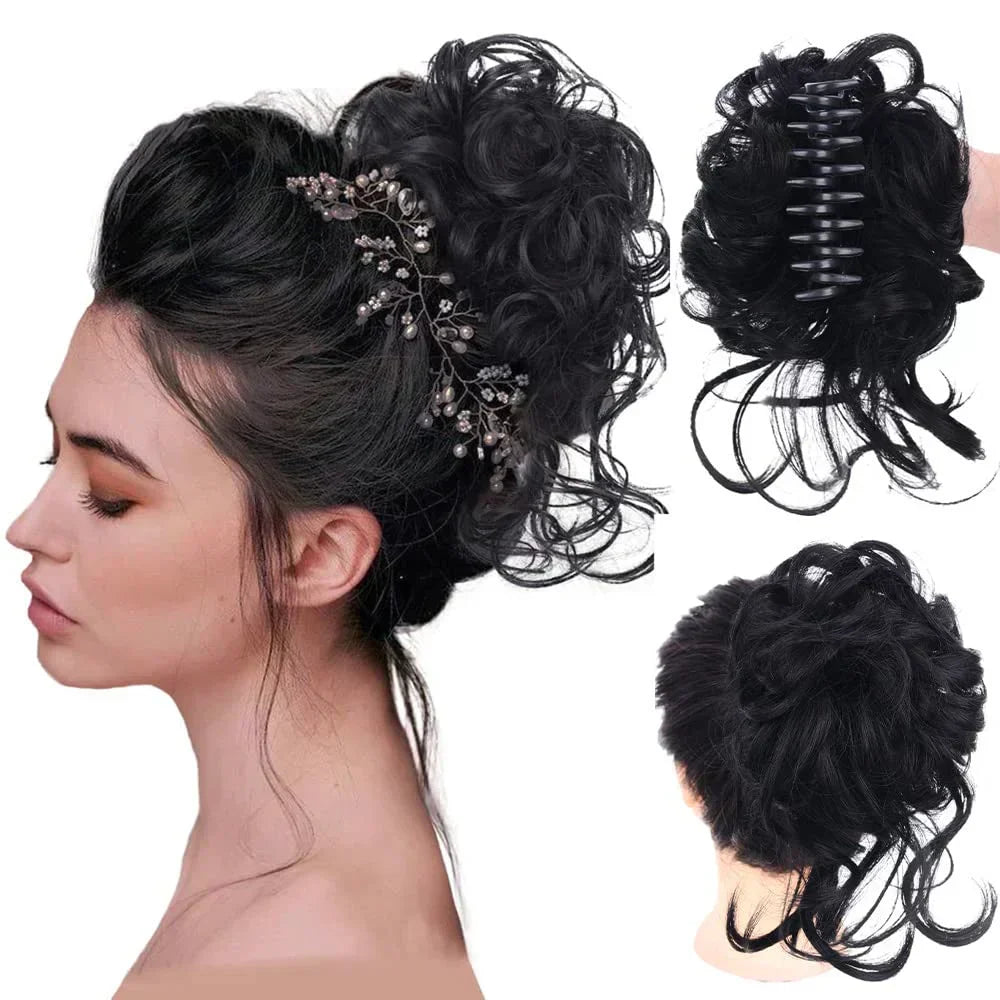 Voluminous Clip In Curly Hair Bun Extension for a Natural Look