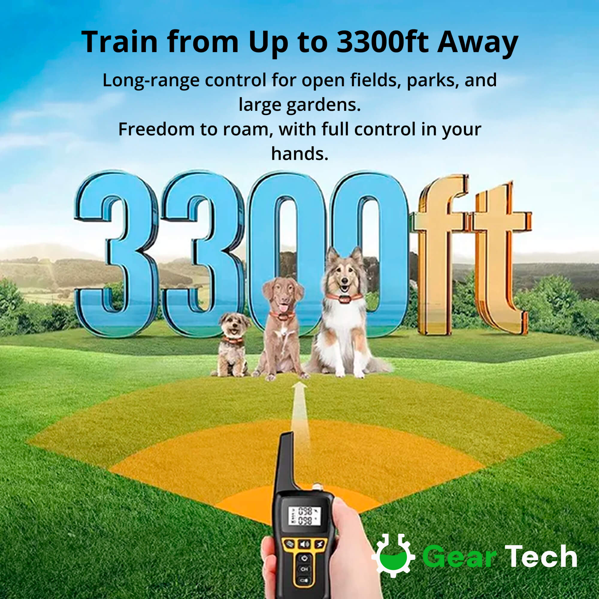 1000m Remote Dog Training Collar | Rechargeable Waterproof Trainer for All Dogs
