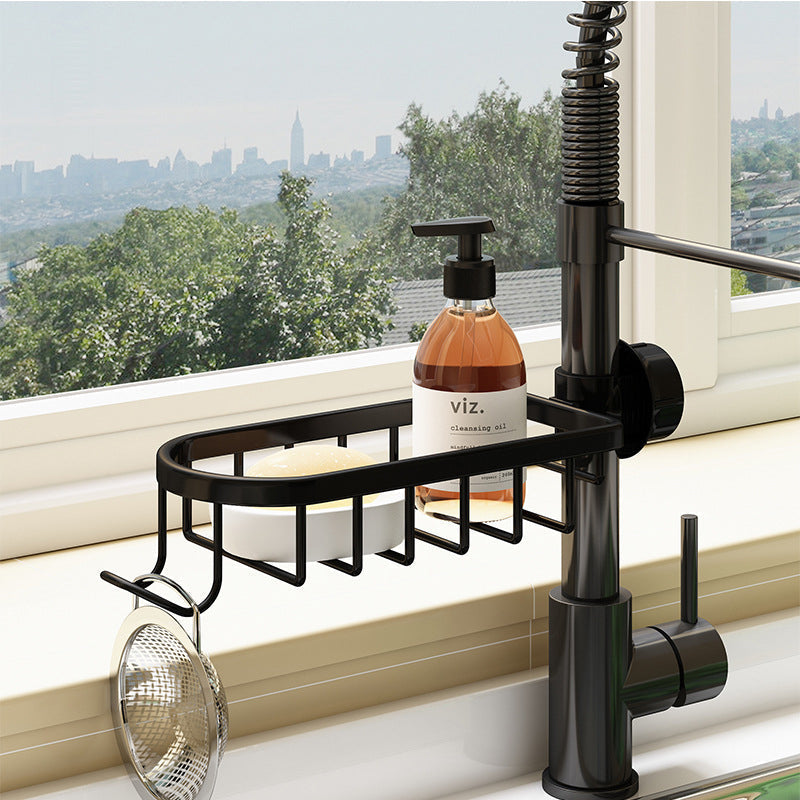 No-Drill Aluminum Shower Caddy for Shampoo & Soap – Rustproof Wall Storage Shelf in Silver or Black