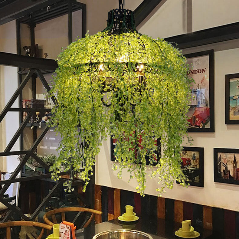 Modern Hanging Plant Chandelier and Pendant Light with Greenery Design