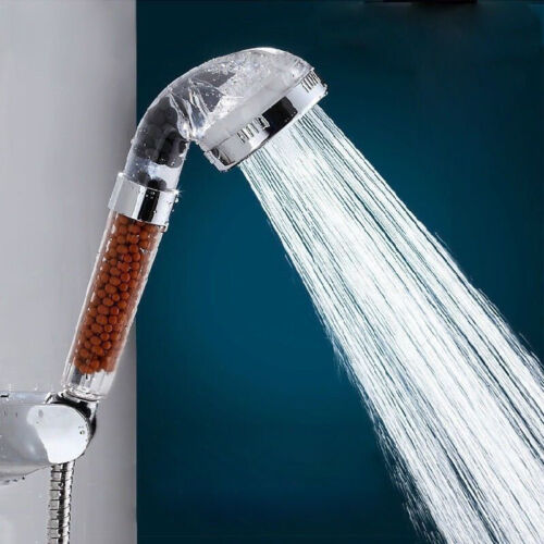 High-Pressure Filtered Shower Head with Mineral Stones for Soft Water
