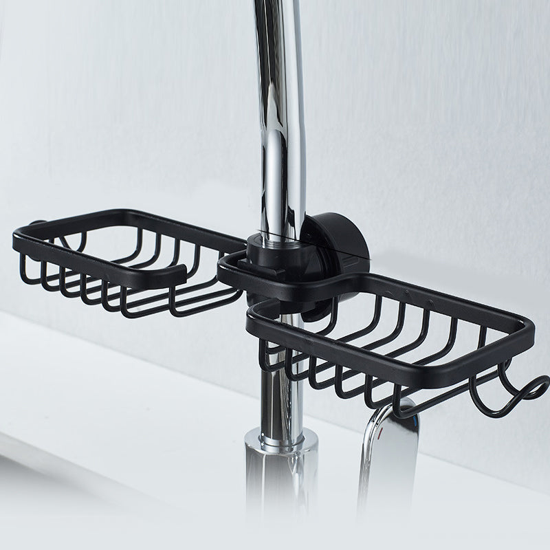No-Drill Aluminum Shower Caddy for Shampoo & Soap – Rustproof Wall Storage Shelf in Silver or Black