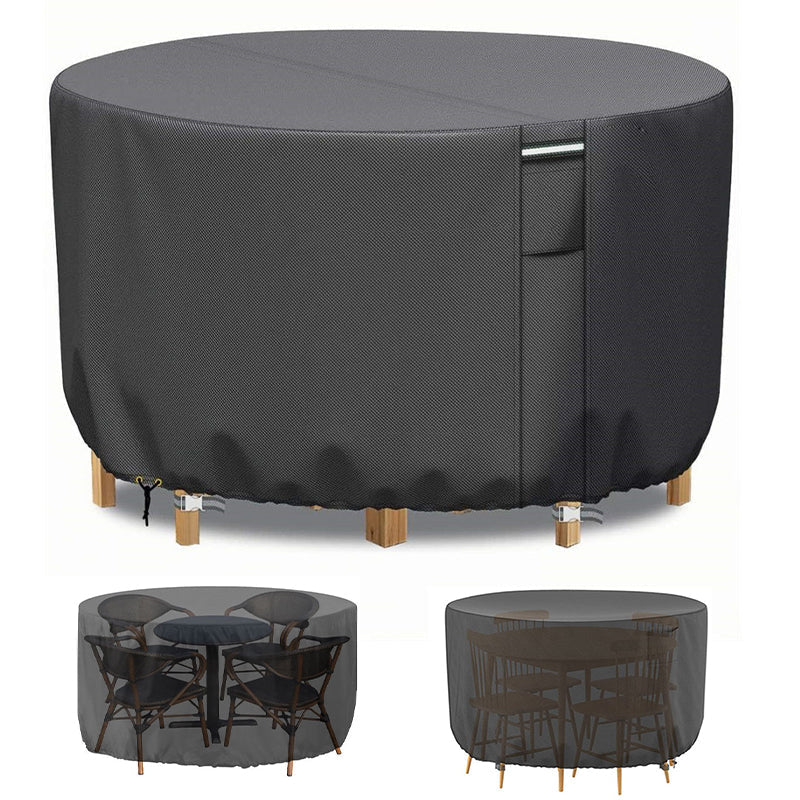 Round Waterproof Patio Furniture Cover | Heavy-Duty Outdoor Table Protector