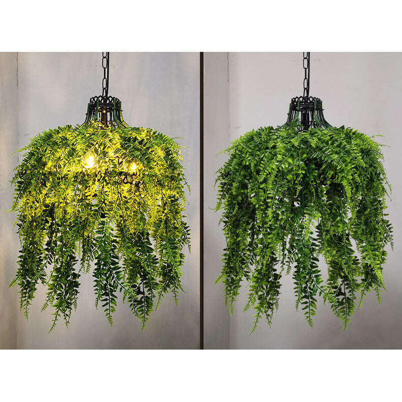 Modern Hanging Plant Chandelier and Pendant Light with Greenery Design