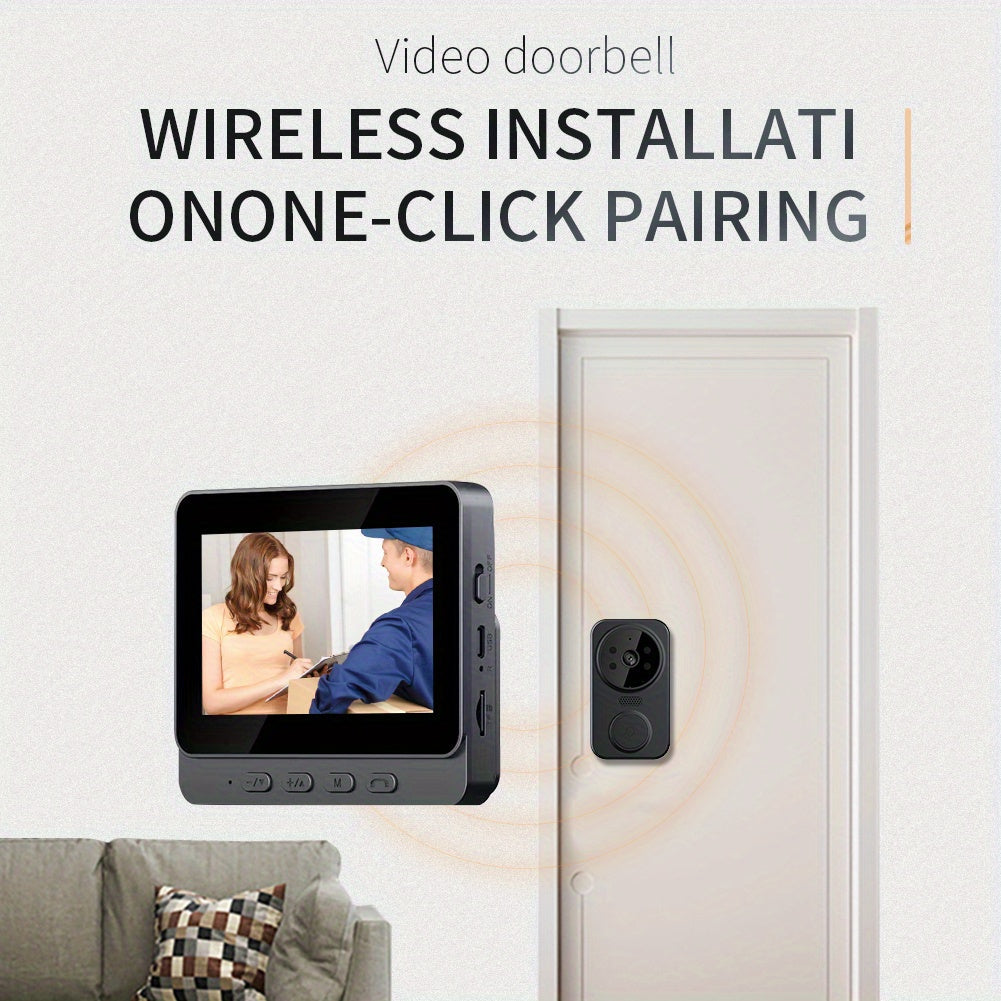 Wireless Video Doorbell with 4.3 Inch Indoor Screen and HD Camera
