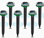 Ultrasonic Mole & Gopher Repellent 4-Pack – Chemical-Free Sonic Pest Deterrent Stakes for Lawn & Garden