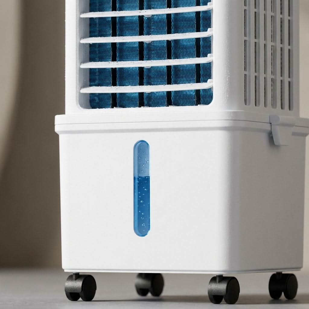 Portable air conditioner with window kit installed