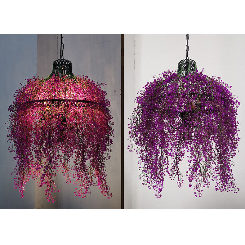 Modern Hanging Plant Chandelier and Pendant Light with Greenery Design