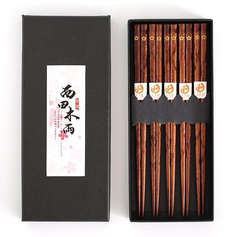 Japanese Wooden Chopstick Set | Reusable Natural Wood Tableware