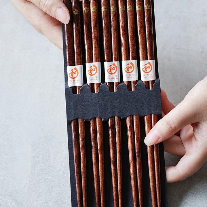 Japanese Wooden Chopstick Set | Reusable Natural Wood Tableware