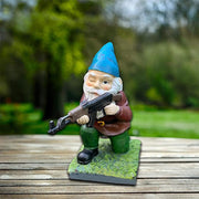 Military Garden Gnome with Camouflage Uniform – Funny Soldier Statue for Yard, Patio & Man Cave Decor