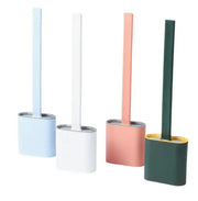 Hygienic Silicone Toilet Brush Set – Flexible Scratch-Free Deep-Cleaning Brush with Quick-Dry Holder