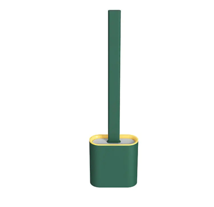 Hygienic Silicone Toilet Brush Set – Flexible Scratch-Free Deep-Cleaning Brush with Quick-Dry Holder