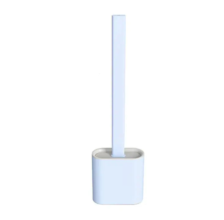 Hygienic Silicone Toilet Brush Set – Flexible Scratch-Free Deep-Cleaning Brush with Quick-Dry Holder