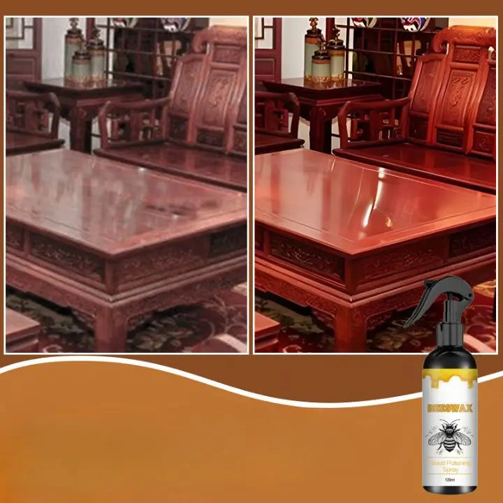 Natural Beeswax Wood Care Spray – Non-Toxic Polish & Conditioner for Furniture, Cabinets & Floors
