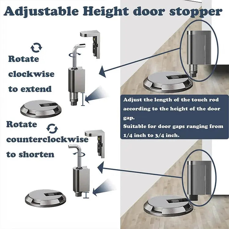 Floor Mounted Doorstop for Secure and Stylish Home Door Protection