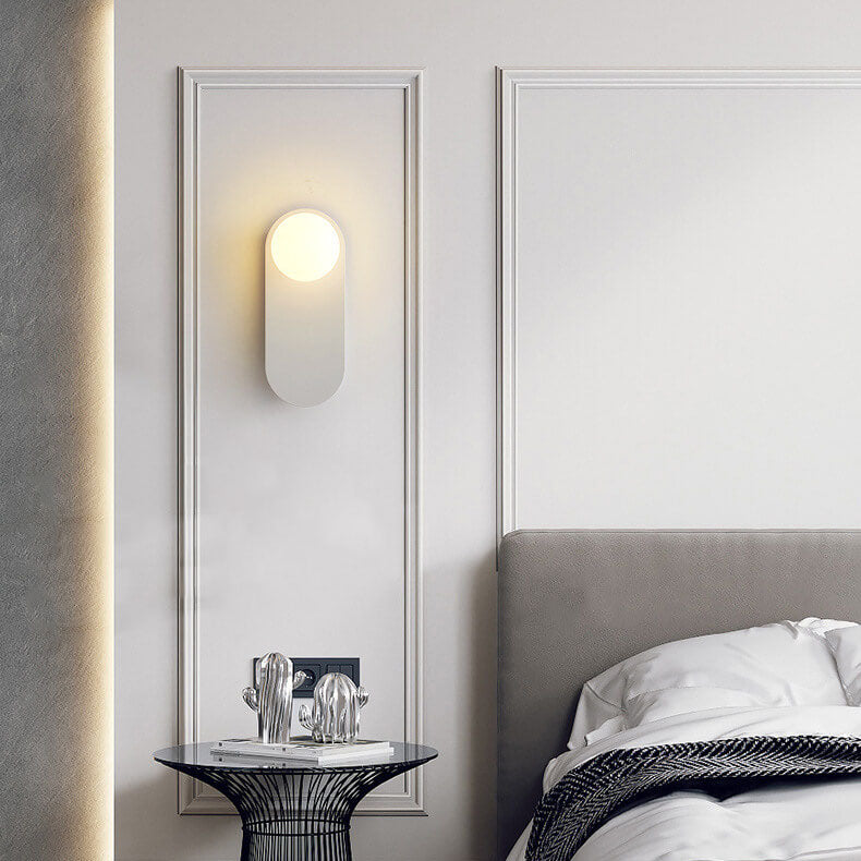 Nordic Minimalist Globe Wall Sconce with Decorative Oval Backplate
