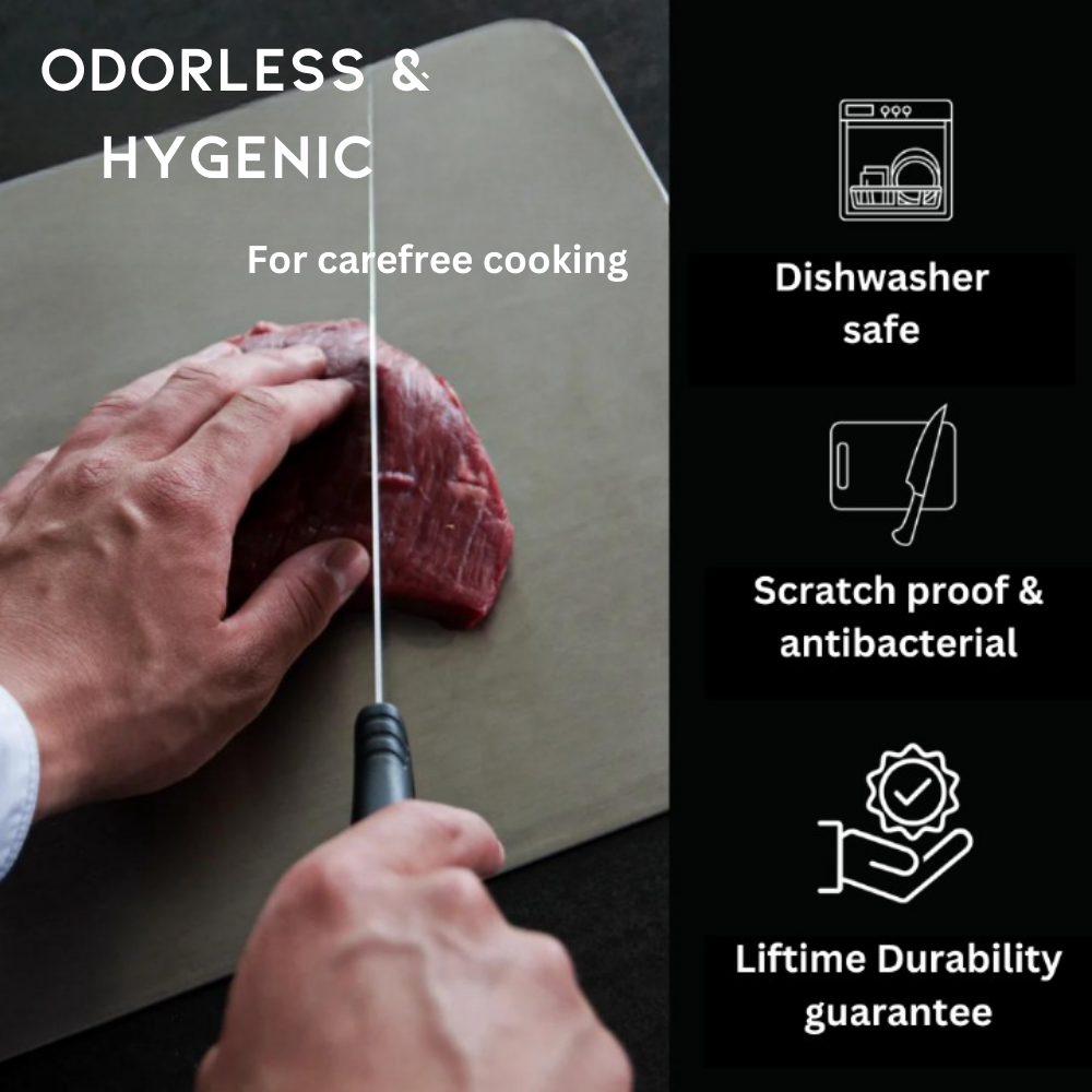 Medical-Grade Titanium Cutting Board | Nonporous Chopping Block