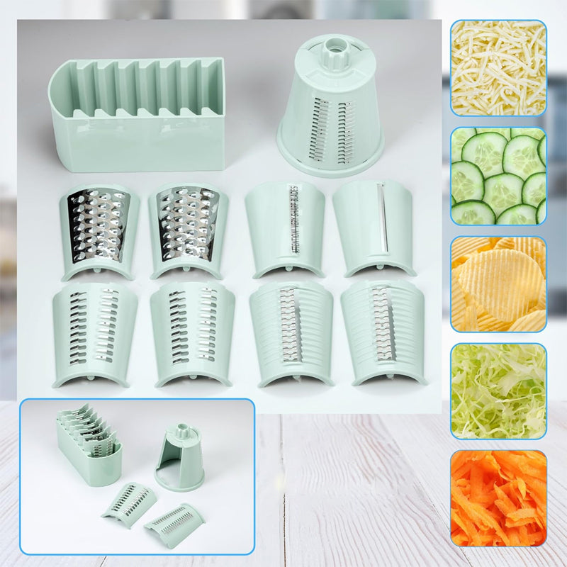 Rotary Cheese Grater & Vegetable Slicer | Multi-Blade Food Shredder