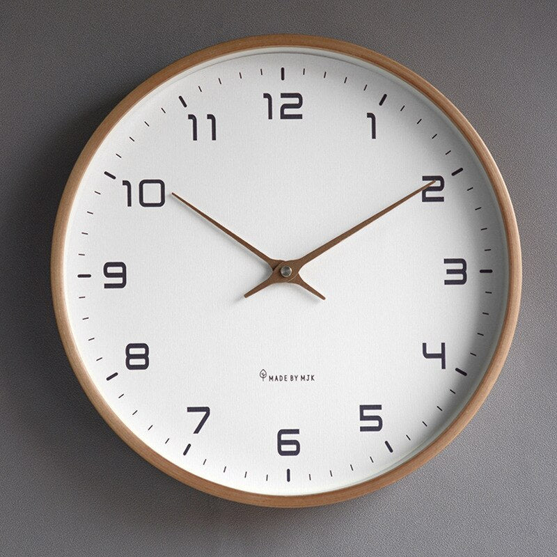 Minimalist Wooden Wall Clock – Silent Non-Ticking Scandinavian Home & Office Decor