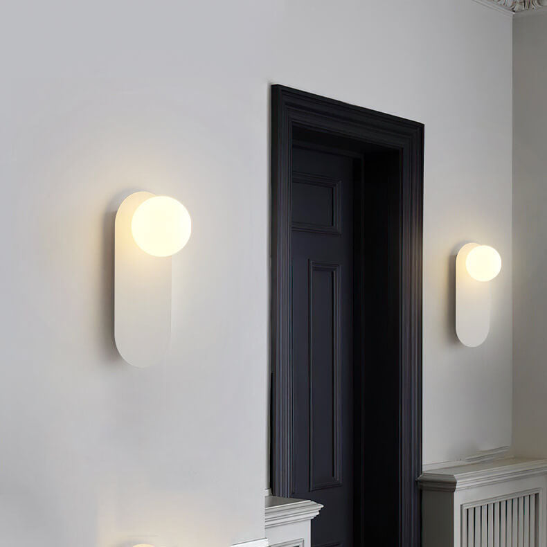 Nordic Minimalist Globe Wall Sconce with Decorative Oval Backplate