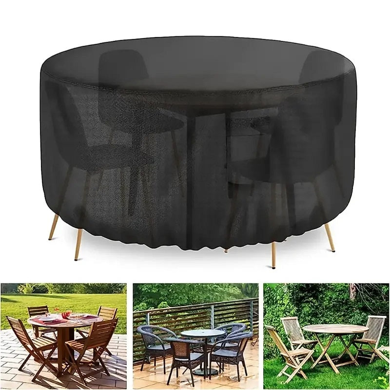 Round Waterproof Patio Furniture Cover | Heavy-Duty Outdoor Table Protector