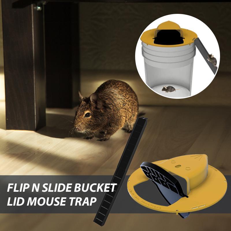 Auto Reset Bucket Lid Mouse Trap | Flip and Slide Humane Multi-Catch Catcher