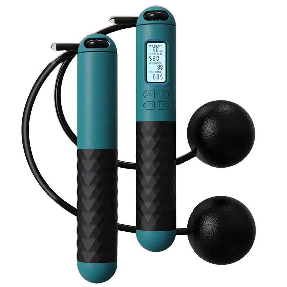 Indoor Ropeless Jump Rope | Weighted Home Gym Fitness Tracker