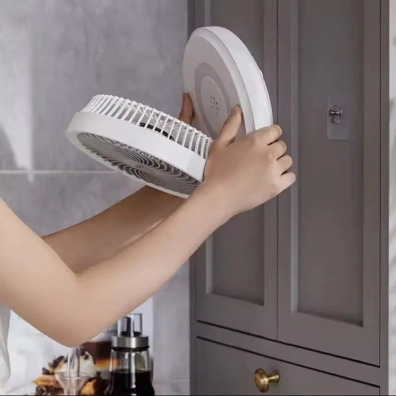 2-in-1 Wall-Mounted & Table Fan – Quiet Space-Saving Cooling with Adjustable Angle for Home & Office
