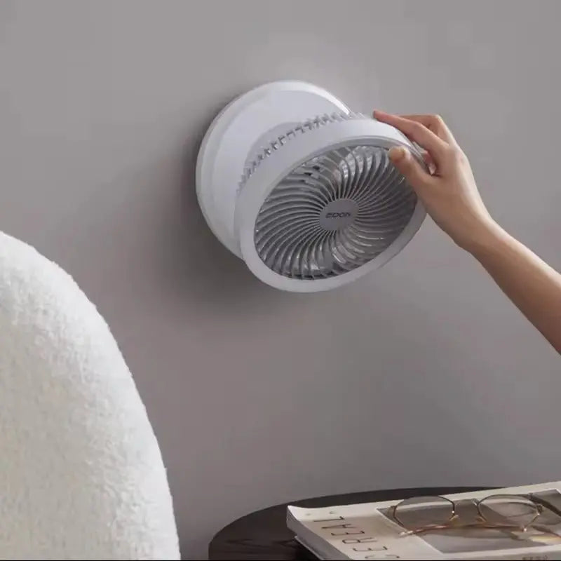 2-in-1 Wall-Mounted & Table Fan – Quiet Space-Saving Cooling with Adjustable Angle for Home & Office