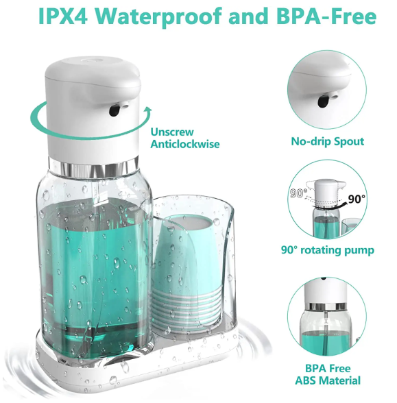 Automatic Mouthwash Dispenser | Touchless Bathroom Oral Rinse Station
