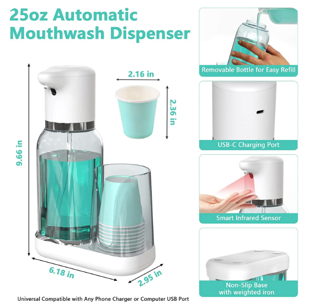 Automatic Mouthwash Dispenser | Touchless Bathroom Oral Rinse Station
