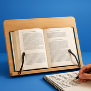 Adjustable Wooden Book Stand | Foldable Cookbook & Tablet Desk Holder
