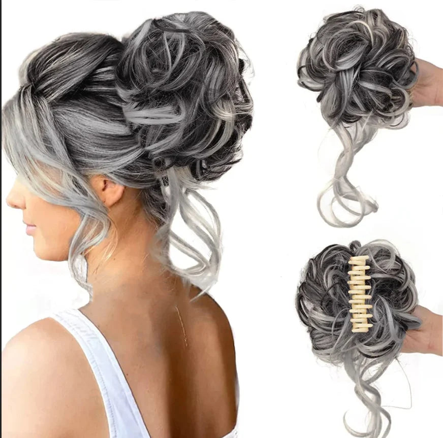 Voluminous Clip In Curly Hair Bun Extension for a Natural Look