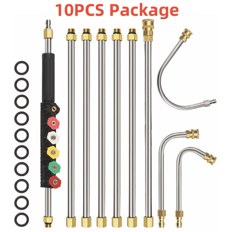 Telescoping High-Pressure Washer Wand Set – Extendable Gutter, Roof & Wall Cleaning Lance with Nozzles