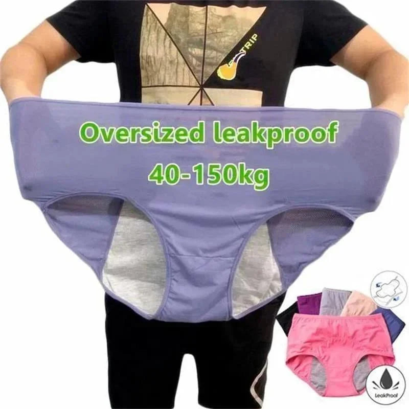Leak-Proof High-Waisted Panties – Absorbent Cotton Protective Underwear for Women, Plus Sizes Available