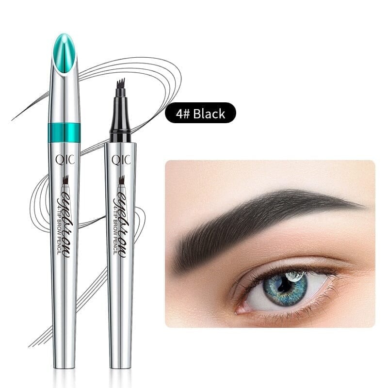3D Waterproof Microblading Eyebrow Pen – 4-Tip Precision Brow Pencil for Natural Hair-Like Strokes
