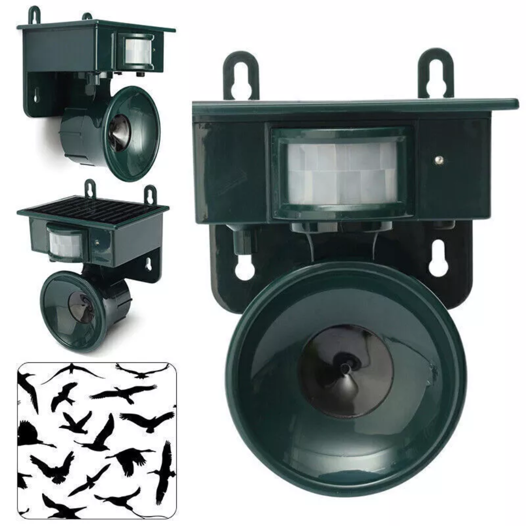 Solar Bird Repeller with Motion Sensor and Sound Deterrent