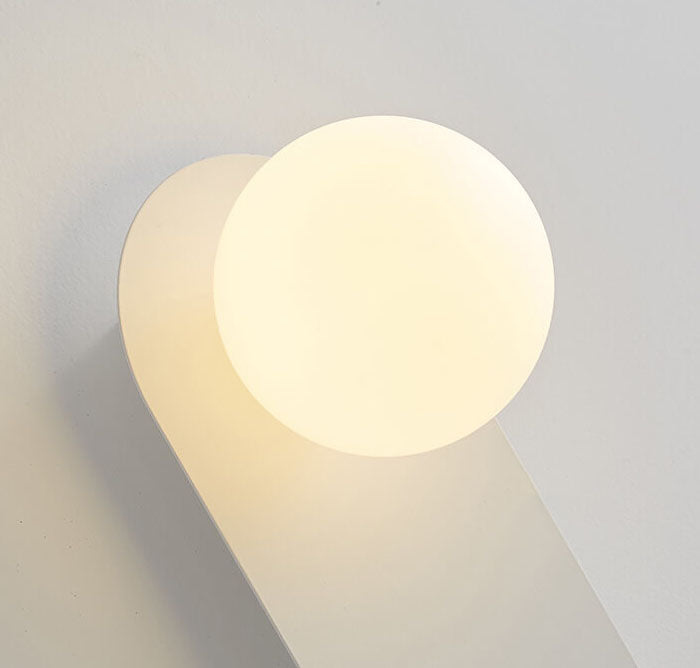 Nordic Minimalist Globe Wall Sconce with Decorative Oval Backplate