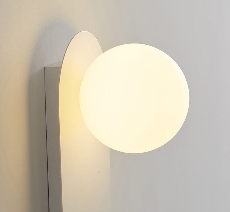 Nordic Minimalist Globe Wall Sconce with Decorative Oval Backplate