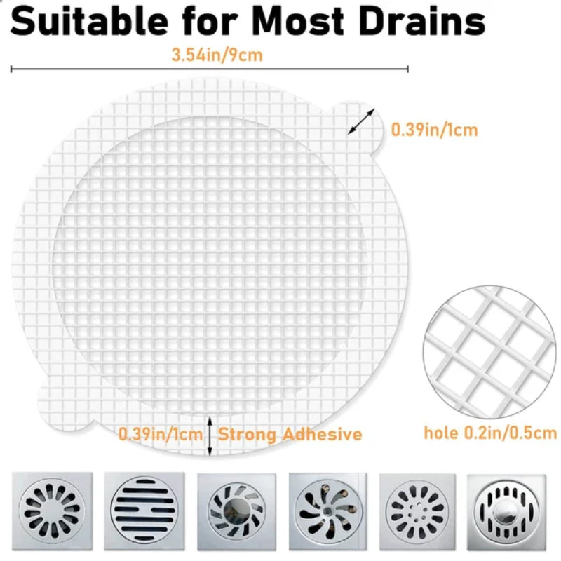 Disposable Shower Drain Hair Catcher Stickers – Mess-Free Clog Prevention for Bathroom & Kitchen Drains