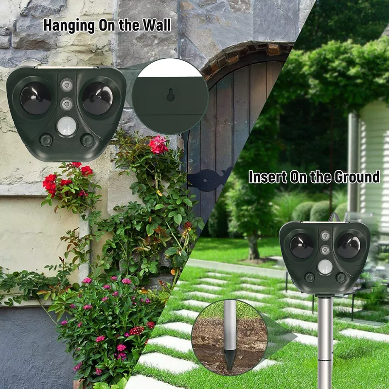 Solar Ultrasonic Bird Repeller – Waterproof Motion-Activated Deterrent with LED Flash for Garden & Crops